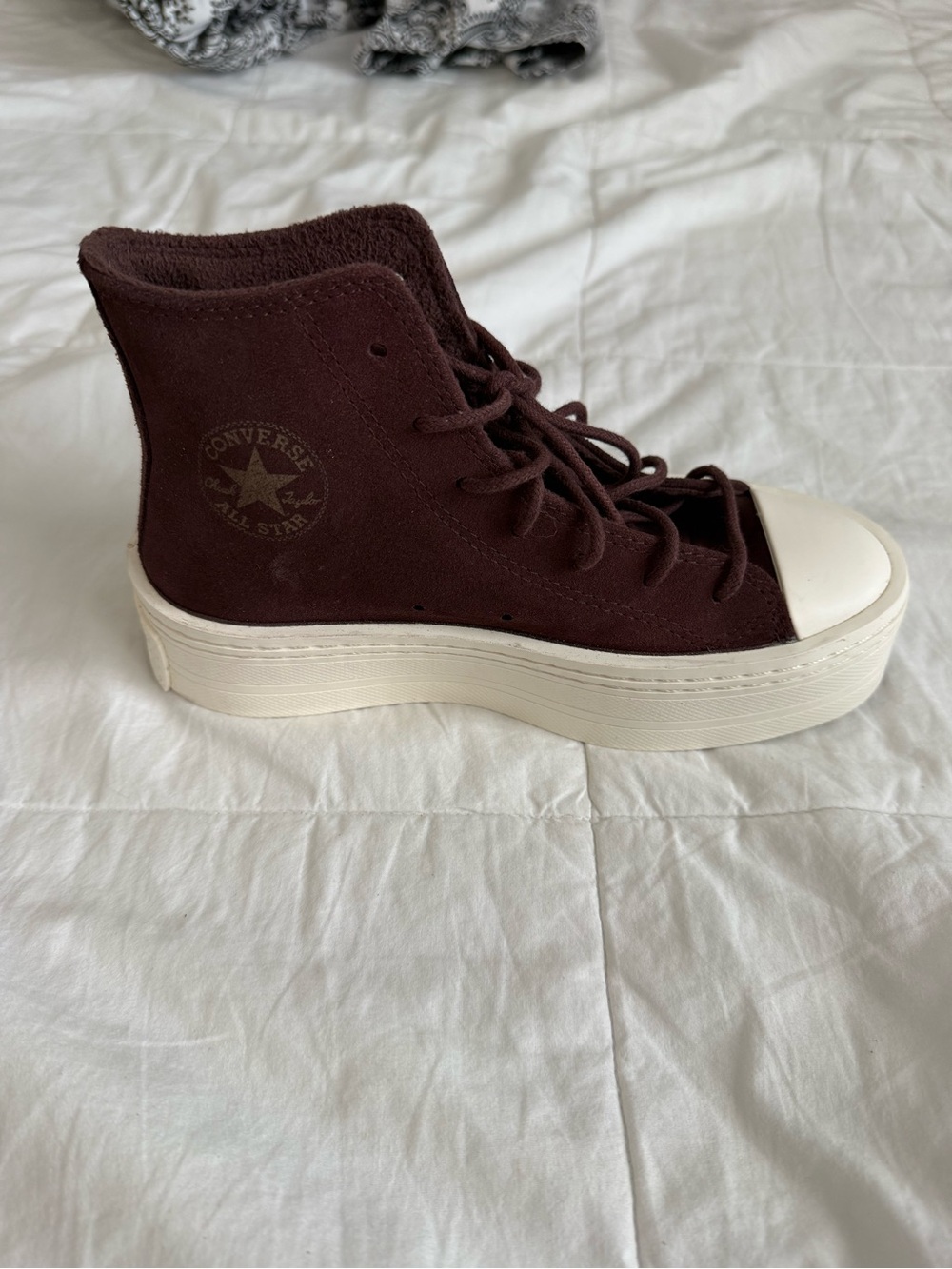 Converse Chuck Taylor All Star Move Platform Suede Brown Maroon Womens 5.5